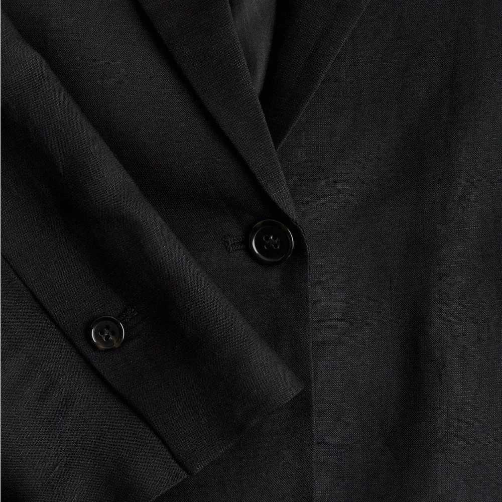 H&M Linen Blend Blazer- Lightweight Casual Workwear - Picture 6 of 10